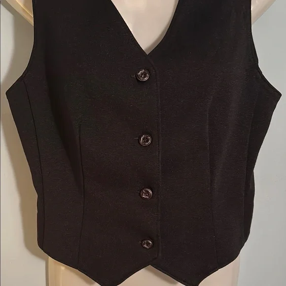 Elegant Black Button Up Women's Vest size 8 - Picture 7 of 14